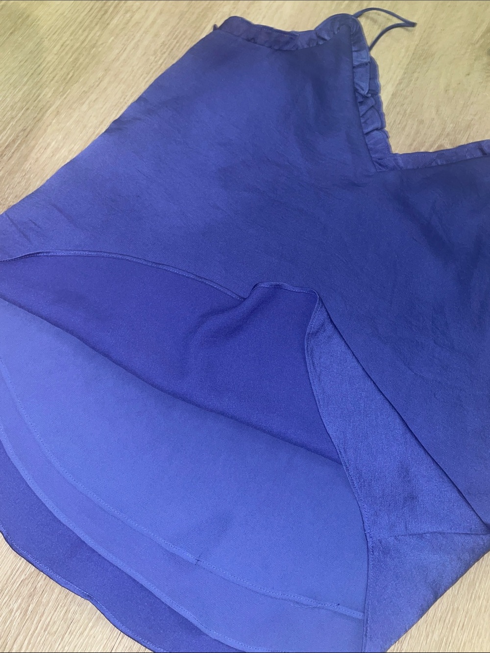 Express Royal Blue Satin Ruffle-Trim Cami | Women’s Medium | Worn Once - Picture 7 of 8